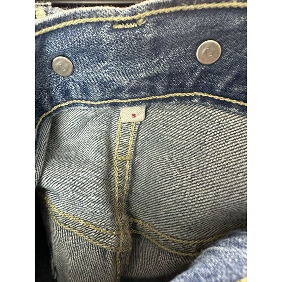 Levis Denim Jean Overall Pants Womens Sz Small Pockets Blue Medium Rinse - Picture 7 of 11